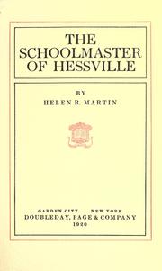 Cover of: The schoolmaster of Hessville by Helen Reimensnyder Martin
