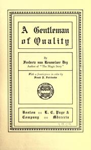 Cover of: gentleman of quality