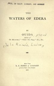 Cover of: The waters of Edera by Ouida