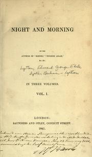 Cover of: Night and morning by Edward Bulwer Lytton, Baron Lytton