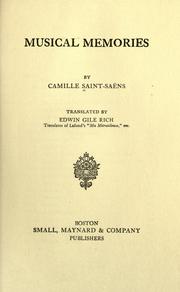 Cover of: Musical memories by Camille Saint-Saens
