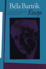 Cover of: Béla Bartók essays