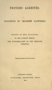Cover of: Frondes agrestes by John Ruskin