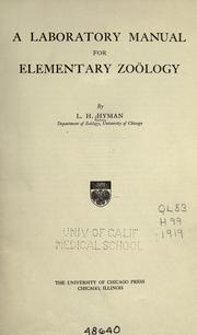 Cover of: A laboratory manual for elementary zoölogy