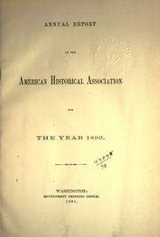 Cover of: Annual report of the American Historical Association.