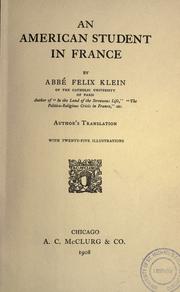 Cover of: An American student in France by Félix Klein