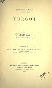 Turgot by Léon Say