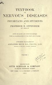 Cover of: Text-book of nervous diseases by Oppenheim, H.