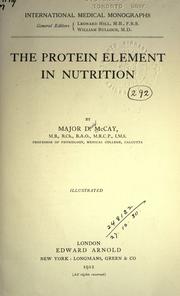 Cover of: protein element in nutrition.
