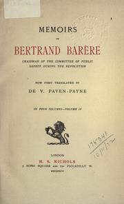 Cover of: Memoirs by B. Barère, B. Barère