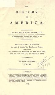 Cover of: The history of America by William Robertson