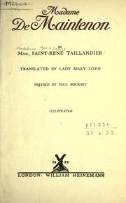 Cover of: Madame de Maintenon