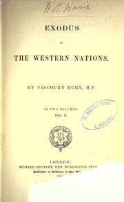 Cover of: Exodus of the western nations. by William Coutts Keppel