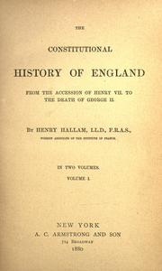 Cover of: Hallam's works. by Henry Hallam