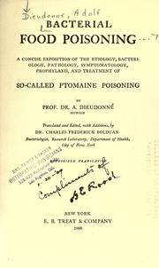 Bacterial food poisoning by Dieudonné, Adolf