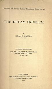 Cover of: The dream problem