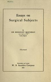 Cover of: Essays on surgical subjects