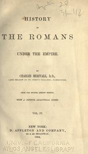 Cover of: History of the Romans under the empire by Charles Merivale