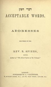 Cover of: Acceptable words by B. Spiers