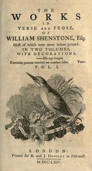 Cover of: works in verse and prose of William Shenstone, Esq. | William Shenstone