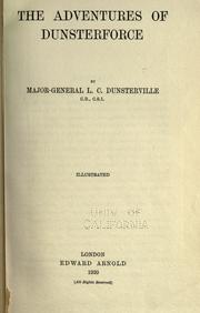 Cover of: The adventures of Dunsterforce by Dunsterville, L. C.