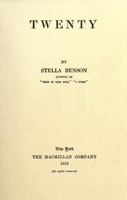 Cover of: Twenty by Stella Benson