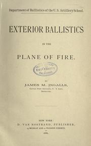 Cover of: Exterior ballistics in the plane of fire. by Coast Artillery School (U.S.)