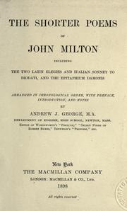 Cover of: shorter poems of John Milton | John Milton
