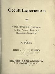 Cover of: Occult experiences by R. Buren