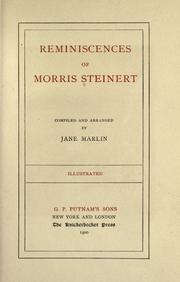Cover of: Reminiscences of Morris Steinert by Morris Steinert