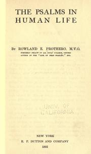 Cover of: The Psalms in human life