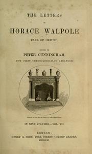 Cover of: The letters of Horace Walpole by Horace Walpole
