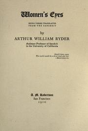 Cover of: Women's eyes by Arthur W. Ryder