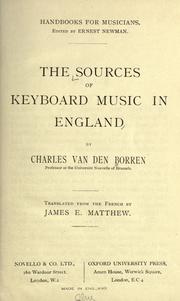 Cover of: sources of keyboard music in England