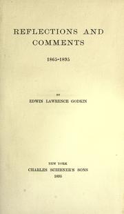 Cover of: Reflections and comments, 1865-1895