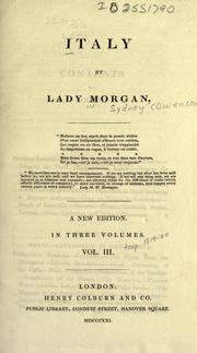 Cover of: Italy. by Lady Morgan