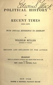 Cover of: Political history of recent times, 1816-1875: with special reference to Germany