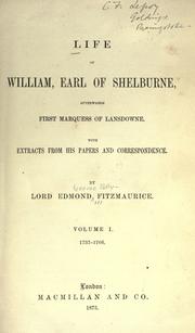 Cover of: Life of William, earl of Shelburne, afterwards first marquess of Landsdowne.