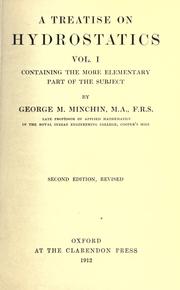 Cover of: A treatise on hydrostatics by George Minchin Minchin