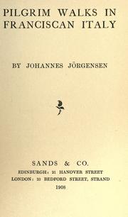 Cover of: Pilgrim walks in Franciscan Italy by Johannes Jörgensen