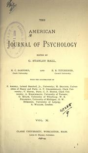 The American journal of psychology by G. Stanley Hall