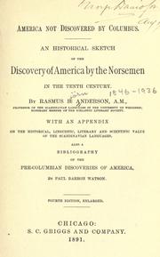 Cover of: America not discovered by Columbus | Rasmus BjГ¶rn Anderson