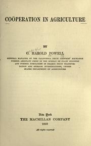Cover of: Cooperation in agriculture by George Harold Powell