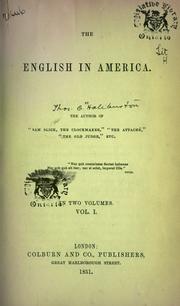 Cover of: The English in America by Thomas Chandler Haliburton