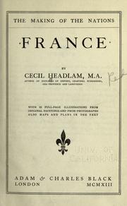 Cover of: France by Headlam, Cecil