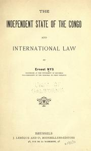 Cover of: The independent state of the Congo and international law