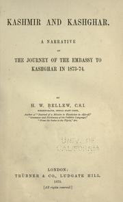 Cover of: Kashmir and Kashghar by H. W. Bellew