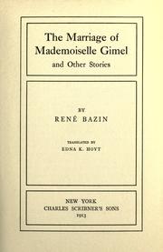 Cover of: marriage of Mademoiselle Gimel: and other stories