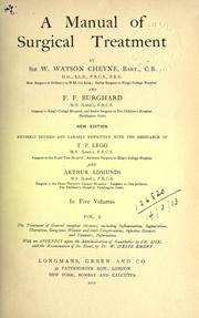 Cover of: A manual of surgical treatment