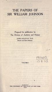 Cover of: The papers of Sir William Johnson Vol. IX by Johnson, William Sir